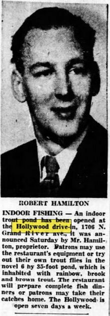 Hollywood Drive-In (Tonys Lounge) - Oct 1955 Article On Indoor Trout Pond